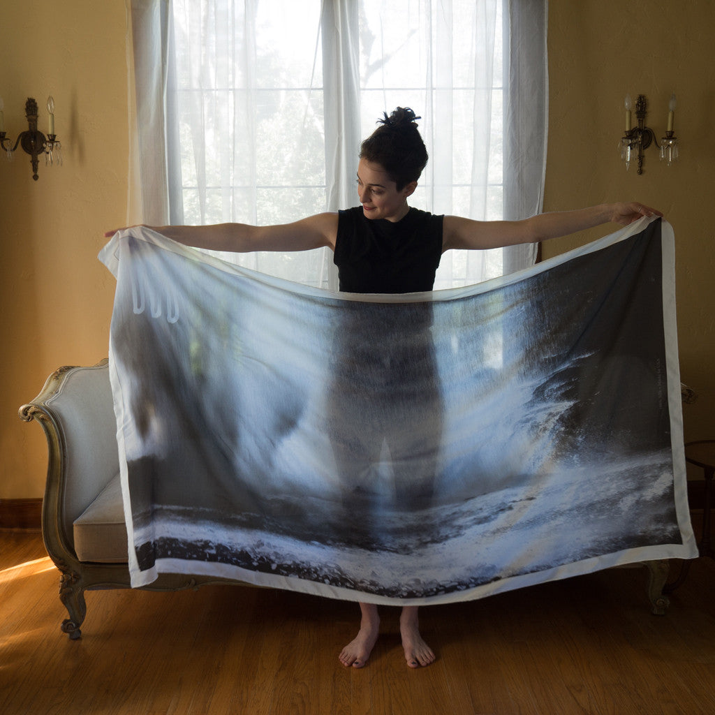 Cosmology Fine Arts Photographic Print Silk Wrap Indigo Long